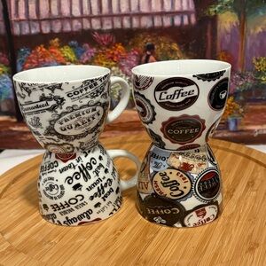 Article porcelain 4 Coffee-Themed Ceramic Mugs Set